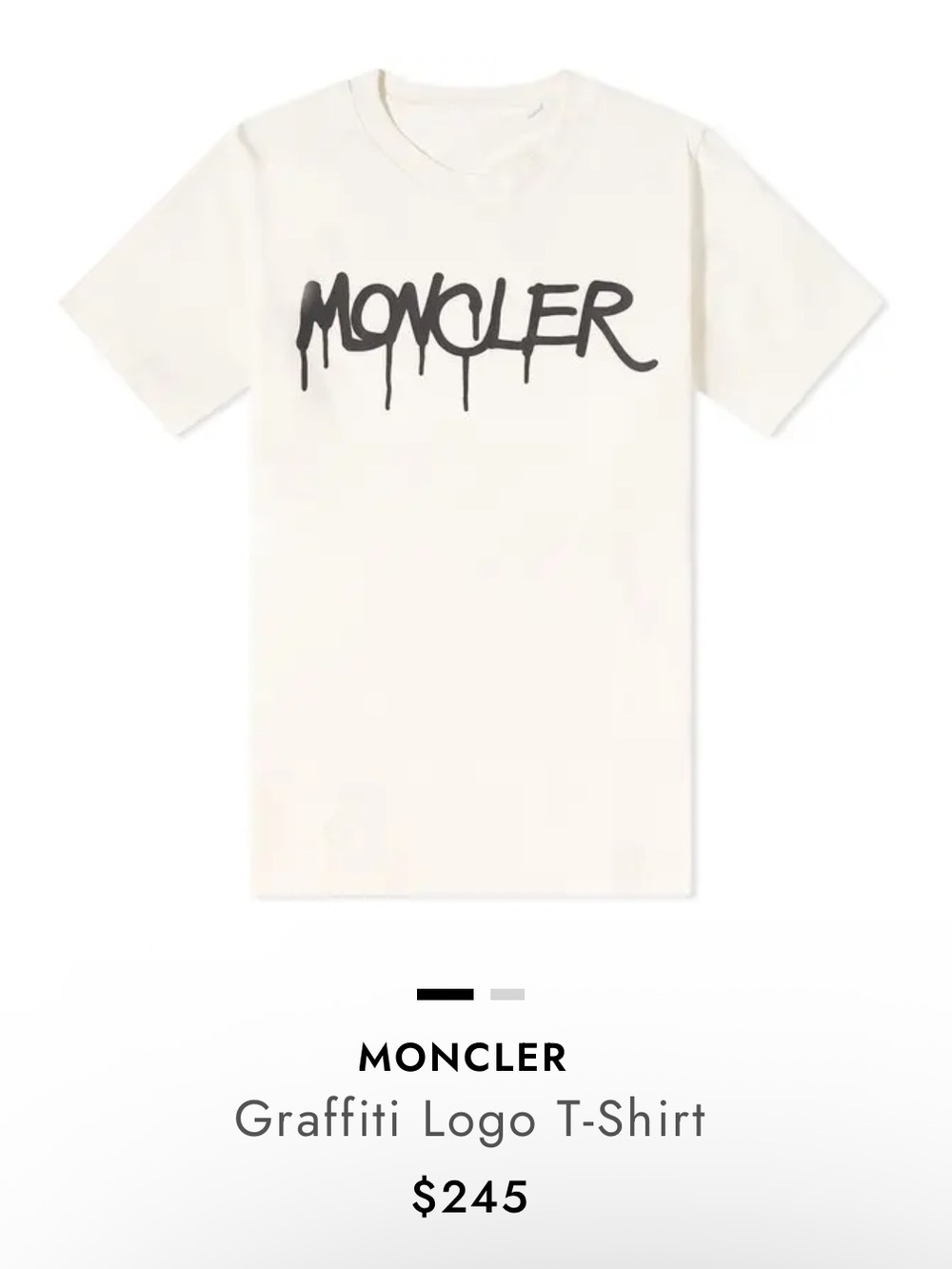 Moncler White T-Shirt with Black Graffiti Logo